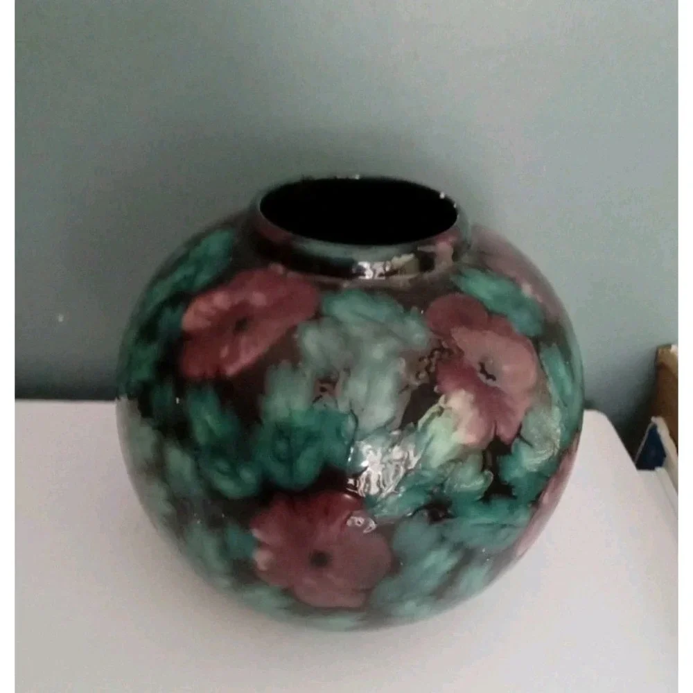 Floral‎ Vase Round Ceramic Accent Decor Table Vase Flower Vase Decor